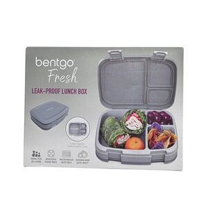 Bentgo Fresh Leak Proof Lunch Box 4 Compartment Gray BPA Free Microwave Safe